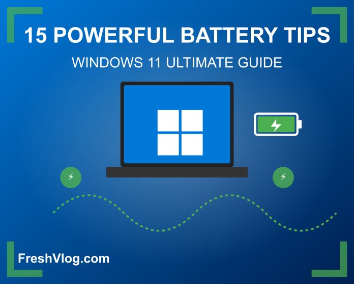 Windows 11 बैटरी लाइफ टिप्स - लैपटॉप और फुल चार्ज बैटरी आइकन
